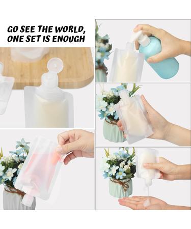Korintin 19 Pack Travel Pouch Bottle Kit - TSA-Approved Refillable Containers for Toiletries - Reusable Spray Bottles, Jars, and Accessories for Shampoo, Lotion, Soap - Travel Size Liquids - Buy Online on GoSupps.com
