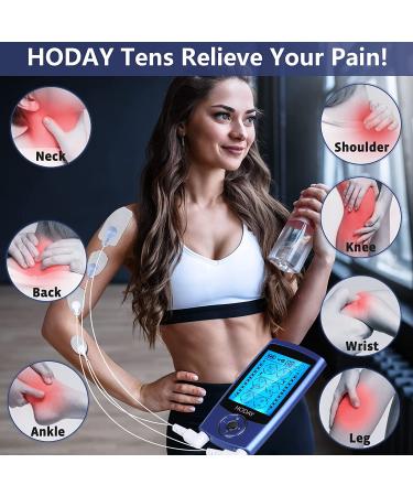 Dual Channel TENS EMS Unit Muscle Stimulator - 24 Modes Pain Relief Therapy | Rechargeable Pulse Massager with 12 Pads - Buy Online on GoSupps.com