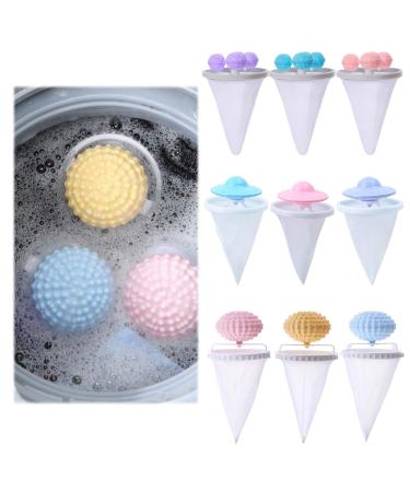3pcs Floating Hair Filter Removal 2024 New Pile Collector Washing Machine Wool Device Reusable Washing Machine Hair Filter Cleaning Mesh Bag Pet Dog Cat Hair Removal Front Loading Washer Cleaners Blue One Size