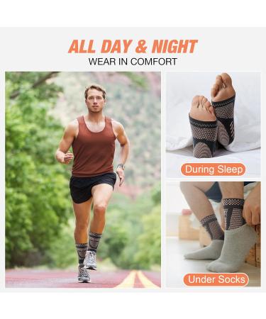 Shop Copper Ankle Brace Compression Sleeve for Pain Relief | Plantar Fasciitis & Achilles Tendonitis Support - Black/Gold - 1 Pair - Buy Online on GoSupps.com