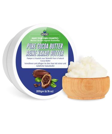 Kakaobutter Kosmetikqualit t | Nat rliche Hartbutter f r Hautpflege Haarpflege Lippenbalsam und DIY-Formulierungen | F r Cremes Riegel und K rperbutter 200 g / 7 05 oz
