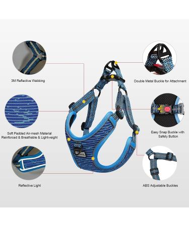Suredoo Soft Adjustable Dog Harness for Medium & Small Dogs - No Pull Reflective Safety Harness for Puppies (Size S Blue) - Buy Online on GoSupps.com