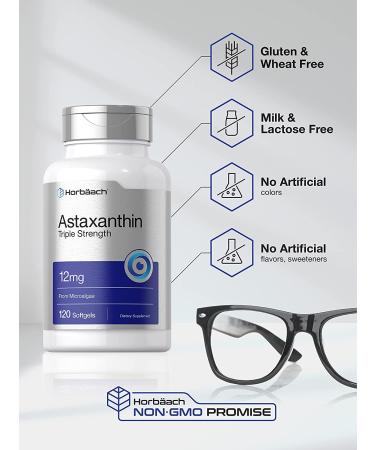 Astaxanthin 12mg Softgels Triple Strength Formula | 120 Capsules | Non-GMO & Gluten Free - Buy Online on GoSupps.com