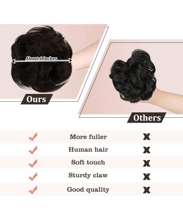 RUWISS Claw Clips in Messy Bun Hair Piece 100% Human Hair Bun Wavy Curly Clip Chignon Hair Bun Extension Tousled Updo Hair Bun Real Human Hair Scrunchie with Clip for Women(Dark Brown) 1 Count (Pack of 1) Dark Brown - Buy Online on GoSupps.com