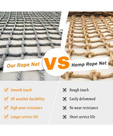 Outdoor Rope Net Climbing Cargo Net for Treehouse Protection Wall Balcony Banister Protection Fence Playground Netting (1 * 2m(3.3 * 6.6ft)) () - Buy Online on GoSupps.com