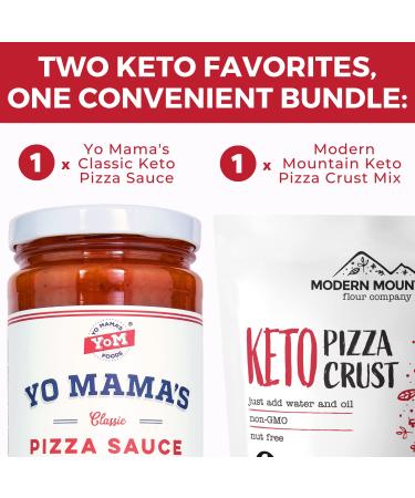 Yo Mama's Keto Pizza Sauce & Crust Bundle - 1g Net Carbs - Easy Keto Pizza Night Kit - Low Carb, Zero Sugar, Non-GMO - Buy Online on GoSupps.com