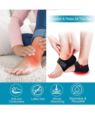 Gel Heel Protectors for Plantar Fasciitis - 2PC Heel Pads & Sleeves for Pain Relief & Comfort - Buy Online on GoSupps.com