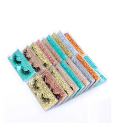 UAMOU 10/50/100 Pairs Natural Fake Eye Lashes Soft Curly Makeup Tools Faux Cils Fluffy Cilios 3D Mink False Eyelashes Cheerfully (Color : MIX 60 PAIRS Size : Lashes) Lashes MIX 60 PAIRS