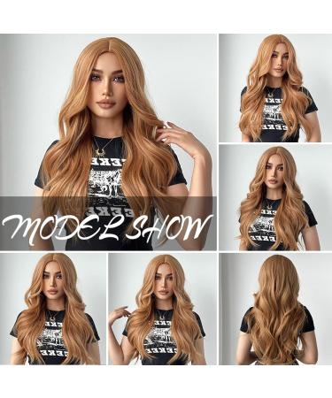 Oefei 24-Inch Long Corrugated Strawberry Blonde Wig | Natural Synthetic Heat-Resistant Hair for Women | Perfect for Daily Wear Parties & Cosplay - Buy Online on GoSupps.com