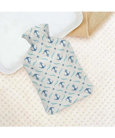 Hot Water Bottle with Lid - Pirate & Anchor Rubber Hot Water Bag for Pain Relief Cramps & Foot Warmer | Hot & Cold Therapy - Buy Online on GoSupps.com