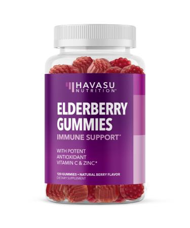 Sambucus Black Elderberry Gummies for Adults | Powerful Antioxidants Packed in Elderberry with Zinc and Vitamin C | Elderberry Vitamins with Elderberry Extract | Improves Immune Support | 120 Count 120 Count (Pack of 1)