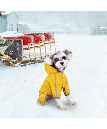 Dog Waterproof Raincoats Adjustable Drawstring Outdoor Puppy Raincoat Poncho Pet Hooded Waterproof Reflective Rain Coat for Small Medium Dogs (Yellow L) Large Yellow - Buy Online on GoSupps.com