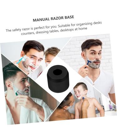PopetPop 2 STK Razor Base Metal Bracket & Brush Stand - Durable Shower Storage for Shaving Tools - Mini Holder 3.8x3.3cm (2pcs) - Black - Buy Online on GoSupps.com