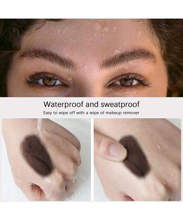 Brow Stamp & Stencil Kit - Waterproof One Step Brow Powder with 10 Reusable Stencils & 2 Brushes - Dark Brown - Buy Online on GoSupps.com