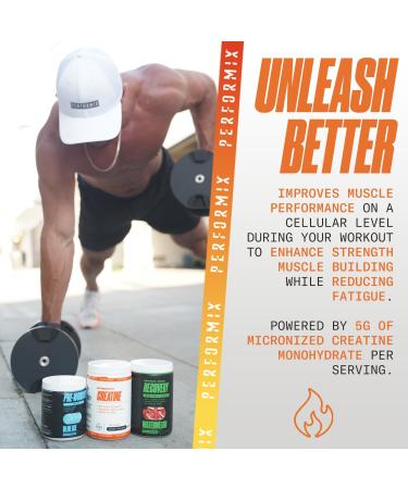 PERFORMIX - Creatine Monohydrate - 5000 mg Per Serving (5g) - Pre Workout - Increase Muscle Mass Improve Strength & Reduce Fatigue - Creatine Monohydrate Powder - Unflavored - 80 Servings - 400g - Buy Online on GoSupps.com