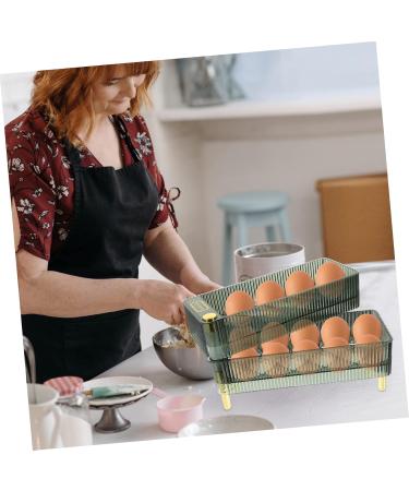LABRIMP Box Camping Fridge Plastic Tray Egg Drawer for Refrigerator Egg Organizer Multi-layer Egg re-usable Green 26.5X16X10CM - Buy Online on GoSupps.com