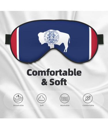 Wyoming State Flag Reversible Sleep Mask - Adjustable Polyester Eye Mask for Ultimate Comfort & Light Blocking - Perfect for Travel - Buy Online on GoSupps.com