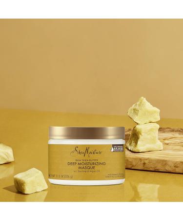 SheaMoisture Raw Shea Butter Deep Moisturizing Hair Masque for Curly Hair - 12 oz | Shea Butter, Sea Kelp, Argan Oil | Renew & Moisturize Hair - Buy Online on GoSupps.com