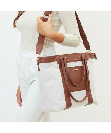 Sunveno Brown Diaper Bag - Travel Wrap Messenger Bag with Diaper Pad & Stylish Shoulder Handbag for Moms - Buy Online on GoSupps.com