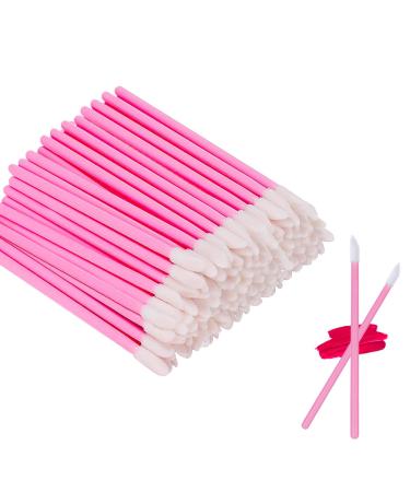 100 Pcs Lip Brushes Disposable Lipstick Brush Lip Gloss Concealer Applicators Lipgloss Wands for Makeup (Pink)