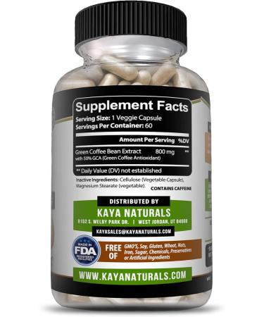 Kaya Naturals Green Coffee Bean 60ct - Natural Weight Management Supplement - Buy Online on GoSupps.com
