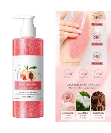 ACSUSS Peach Body Wash Scrub 300ml Exfoliating Cleanser for Women Men Hydrating Shower Gel for Soft Smooth Skin Daily Body Care One Size Hot Pink - Buy Online on GoSupps.com