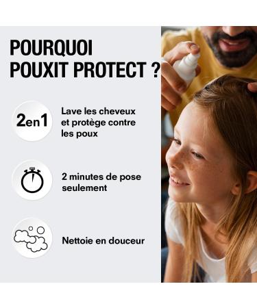 POUXIT - Protect - Shampooing 2 en 1 lavant et protecteur 72H - Prot ge imm diatement des poux - 2 minutes de pose seulement - Flacon de 200 ml - Buy Online on GoSupps.com