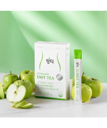 LINGTEA Dot Tea Green Apple Single-Serve Packets 1 Boxes (214 Servings) Apple-Derived Polyphenols + Vitamins B1 & D Korean Inner Beauty Drink - Buy Online on GoSupps.com