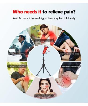 Red Light Therapy Lamp with Stand - 660nm Red and 850nm Near Infrared Light Device for Pain Relief and Skin Care - Buy Online on GoSupps.com