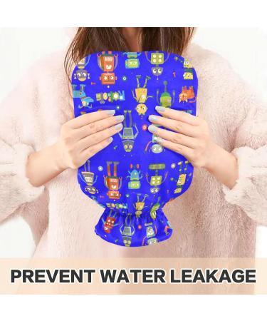 NAANLE Cartoon Robot Heated Hot Water Bottle 1L - Transparent Bed & Foot Pain Relief | Warm & Cold Therapy - Buy Online on GoSupps.com