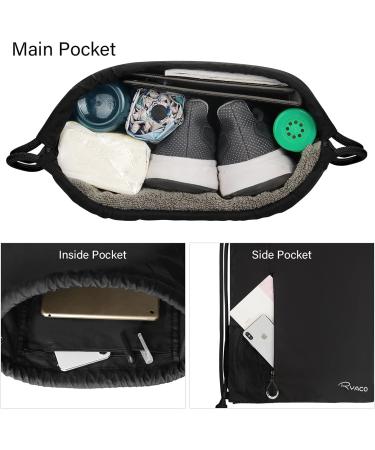 Ryaco Waterproof Gym Bag - Cord Strip Backpack for Sports & Swimming | Dry & Wet Separation Zippered Outer Pocket Ideal for School & Travel - Black - Buy Online on GoSupps.com