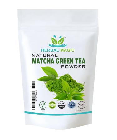 Herbal Magics Pure & Natural Matcha Green Tea Powder Premium Vibrant Smoothies Baking Latte Optimum Nutrition 100% Pure Stone Ground Tea Leaves - Premium A Grade Certified Produce