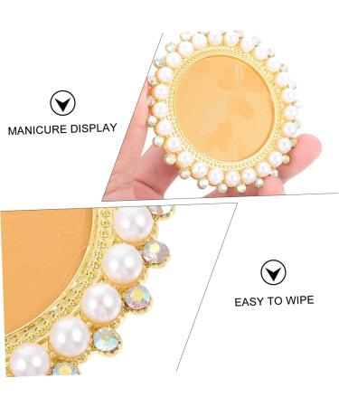 Mikinona Nail Display Board Nail Showing Board Nail Color Mixing Plate Nail Polish Plate Nail Art Manicure Nail Building Gel Nail Gel Nail Tips Display Holder Zinc Alloy Nail Plate Cosmetic 7.9X7.9X1.2CM Golden - Buy Online on GoSupps.com