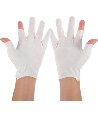 FOMIYES Moisturizing Overnight Gloves 12 Pairs Work Cotton Gloves Cosmetic Hand Spa Gloves Jewelry Inspection Gloves Coin Gloves for Dry Hands White - Buy Online on GoSupps.com