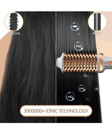 Plavogue Dual Voltage Hair Dryer Brush Volumizer - One-Step Hot Air Brush for Travel & Salon Blowouts - Negative Ionic Technology - International Upgraded Version - White Gold - Buy Online on GoSupps.com