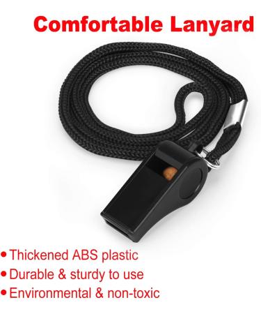 Plastic Whistle with Lanyard - 24PCS Loud Clear Black Whistles for Coaches, Referees, and Officials - Buy Online on GoSupps.com