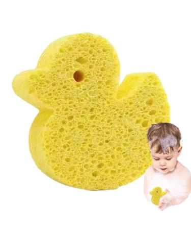 Bath Sponge for Kids - Soft Baby Shower Body Scrubber Shower Sponge Dead Skin Remover Cute Shower Brush Bath Supplies for Toddler Kids Baby Yellow