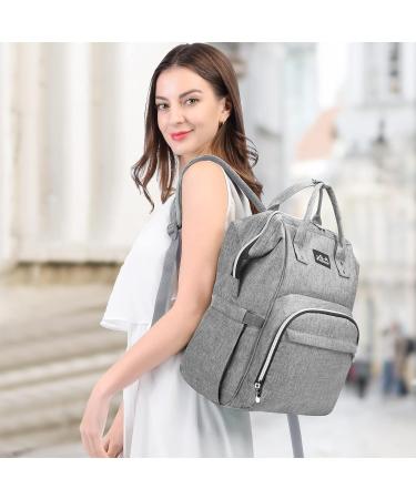 Viedouce Baby Diaper Backpack - Waterproof Large Capacity Gray Diaper Bag with Changing Pad & Stroller Straps | Multifunctional Baby Bag for Travel - Buy Online on GoSupps.com