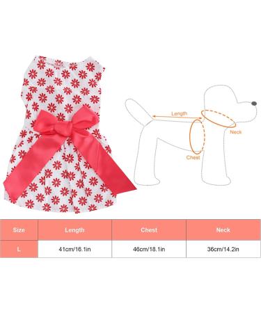Summer Dog Dress - Sleeveless Polyester Rock Dress with Bow for Puppies | Sweet Pet Summer Clothing (XDZ302 White L) - Buy Online on GoSupps.com