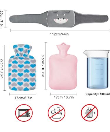 Hot Water Bottle with Belt Hot Water Bottle with Wailt Cover Rubber Hot Water Bottle with Cover for Neck and Shoulder Back Legs Waist Warm (A) - Buy Online on GoSupps.com