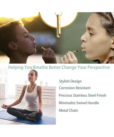 Anxiety Relief Breathing Necklace - Durable Stainless Steel Anapana Necklace for Calming Anxiety and Meditation Practice - Perfect Relaxation Gift for Women - Buy Online on GoSupps.com