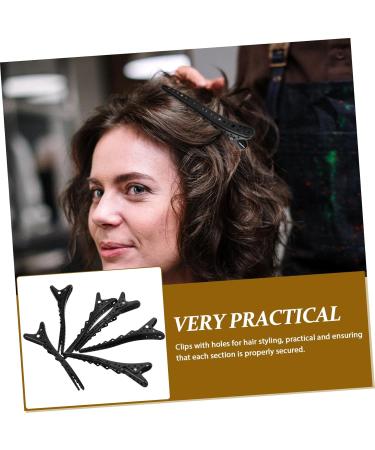 HAPINARY 6pcs Billed Hair Clips Non Slip Hair Clamp Hairdresser Clips Hair Barrettes Hair Pin Black Abs - Buy Online on GoSupps.com