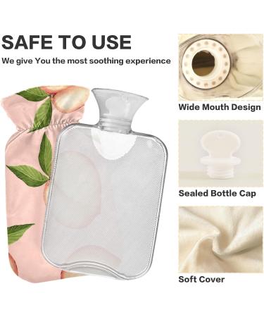 Hot Water Bottle with Cover - Pink Peaches 2L | Pain Relief for Headaches & Back Pain - Buy Online on GoSupps.com