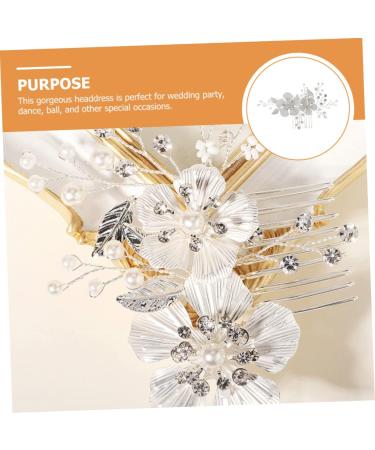 Ipetboom Wedding Hair Comb Clip Floral Hair Accessories Bridal Hair Clip Hair Combs Pearl Hair Comb Pearl Hair Pin Rhinestone Flower Hair Comb Tiara Zinc Alloy Hair up Crystal Bridesmaid - Buy Online on GoSupps.com