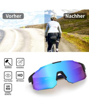 Feizedy Sport Sunglasses for Men & Women - UV400 Protective Cycling & Running Glasses for MTB Racing - Raddy Rapids B2388 Blue - Buy Online on GoSupps.com