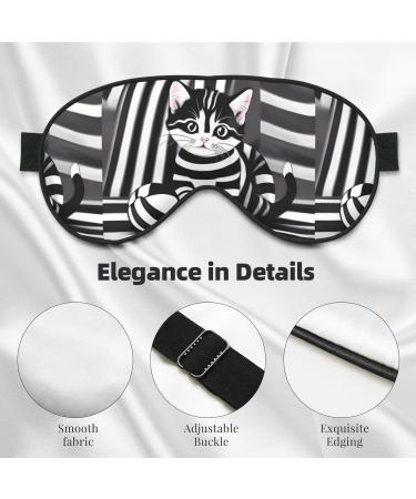 Black and White Striped Unisex Adjustable Buckle Sleep Mask | Perfect for Home Travel & Yoga | International Shipping Available - Buy Online on GoSupps.com