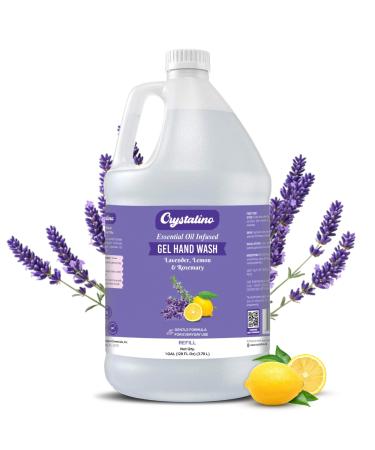Crystalino Lavender Essential Oil Gallon Liquid Hand Soap Refill (1 Gal) Non-Toxic Bathroom Hand Wash Soap Bulk Non-Antibacterial Jabon Para Manos handsoap gallon bulk refill deals
