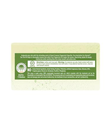 Desert Essence Peppermint Soap Bar - 5 oz (Pack of 2) - Tea Tree Oil, Aloe Vera, Jojoba Oil - Cleanses, Soothes Skin - Invigorating Peppermint Scent - Acne-Fighting Moisturizer - Buy Online on GoSupps.com