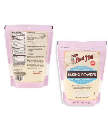 Gluten Free Baking Powder Bundle - 2 x 14 oz Bags of Bob's Red Mill, Non-GMO, Aluminum-Free, Kosher + BELLATAVO Fridge Magnet - Buy Online on GoSupps.com