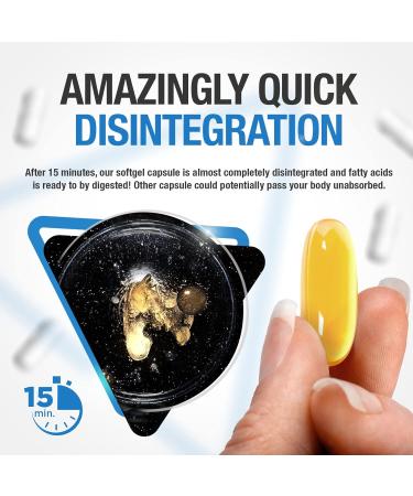 TUDIMO Omega 3 1000 mg per Softgel 100 pcs 3+ Month Supply of Rapid Disintegrating Softgel Capsules each with 1000mg Premium Quality Fish Oil - Buy Online on GoSupps.com